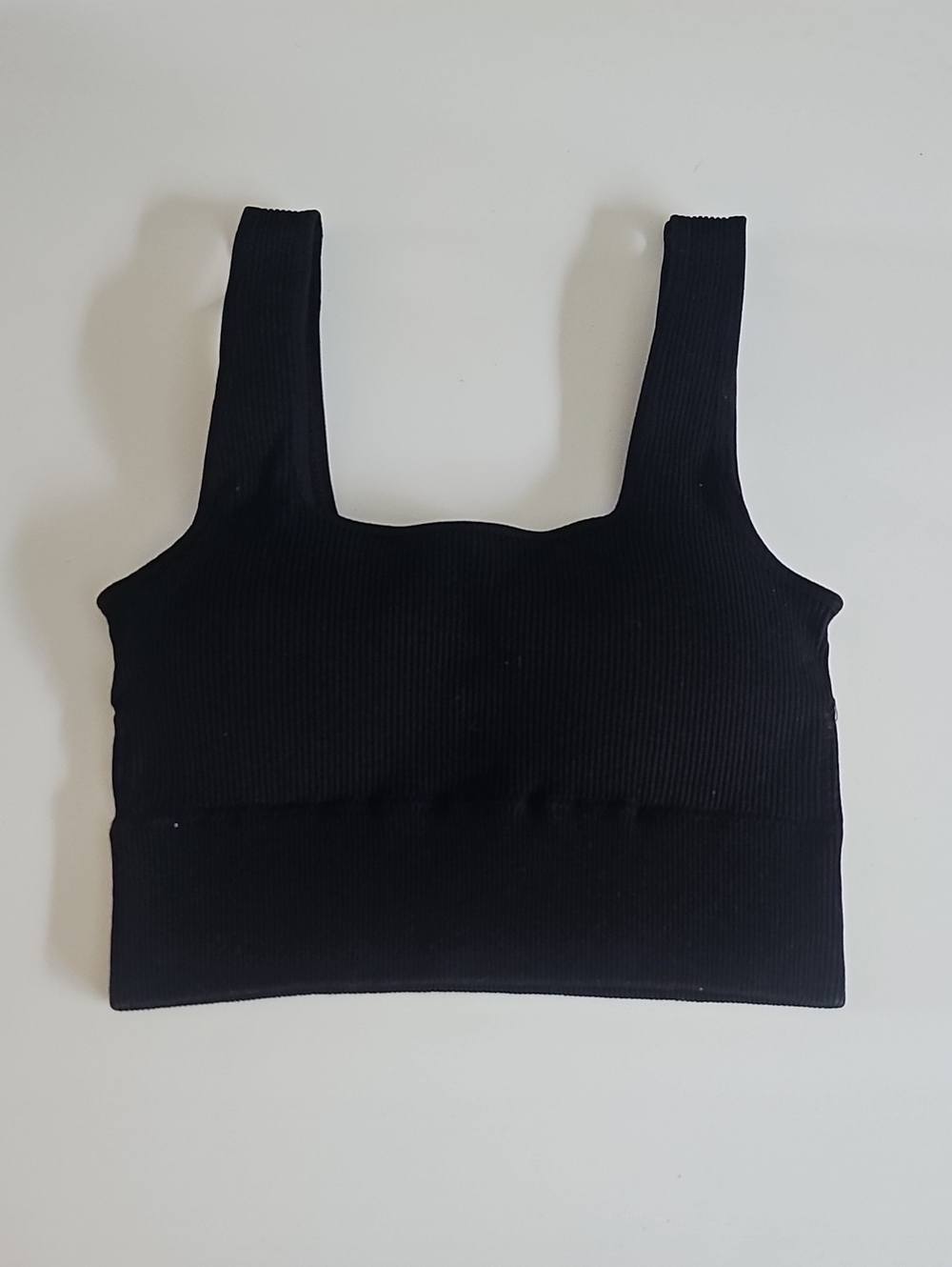 Black Ribbed Seamless Scoop-Front Brami